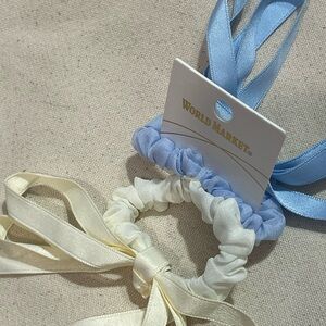 Cost Plus World Market Light Blue and Cream Hair Ties